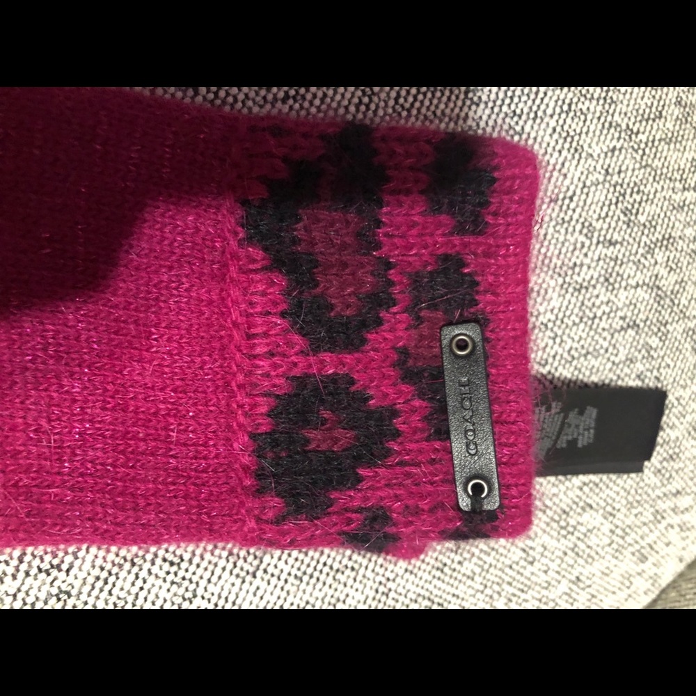 Coach rabbit hair gloves - Picture 2 of 4